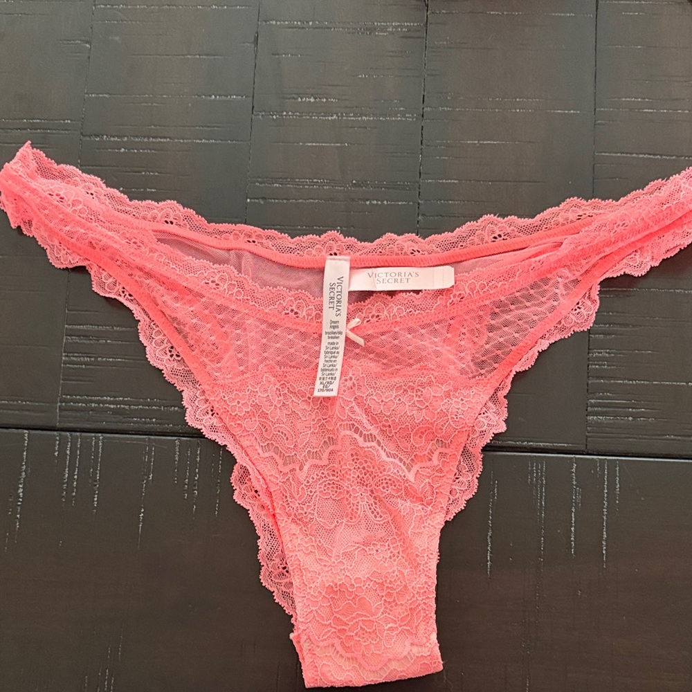 Victoria's Secret Coral Lace Panty Dream Angels
